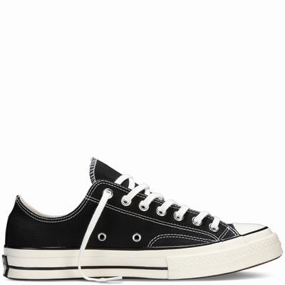 Converse Chuck Taylor All Star '70 Vintage Canvas Low Tops Womens - Black Shoes (469ROFYV)